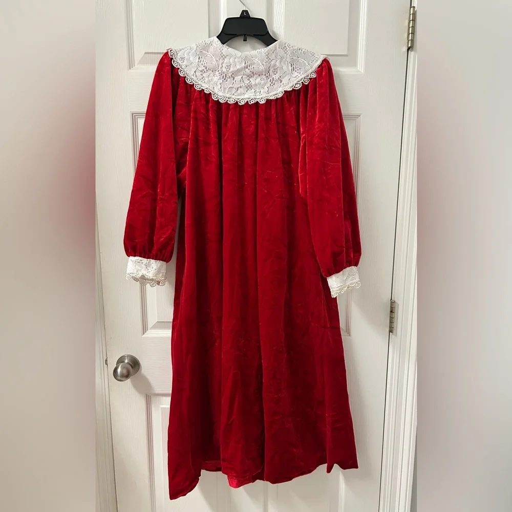 Vintage Komar SZ L Velvet Lace Bow Red - Picture 9 of 12